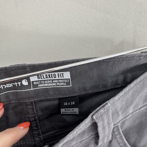 Men’s Carhartt Gray Relaxed Fit Pants 36X34 AS - Picture 5 of 5